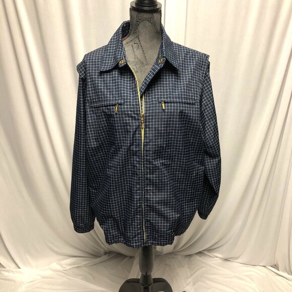 Catalina Jacket Womens Size Large Navy White Full Zip Pockets Lined Windbreaker - Picture 1 of 6